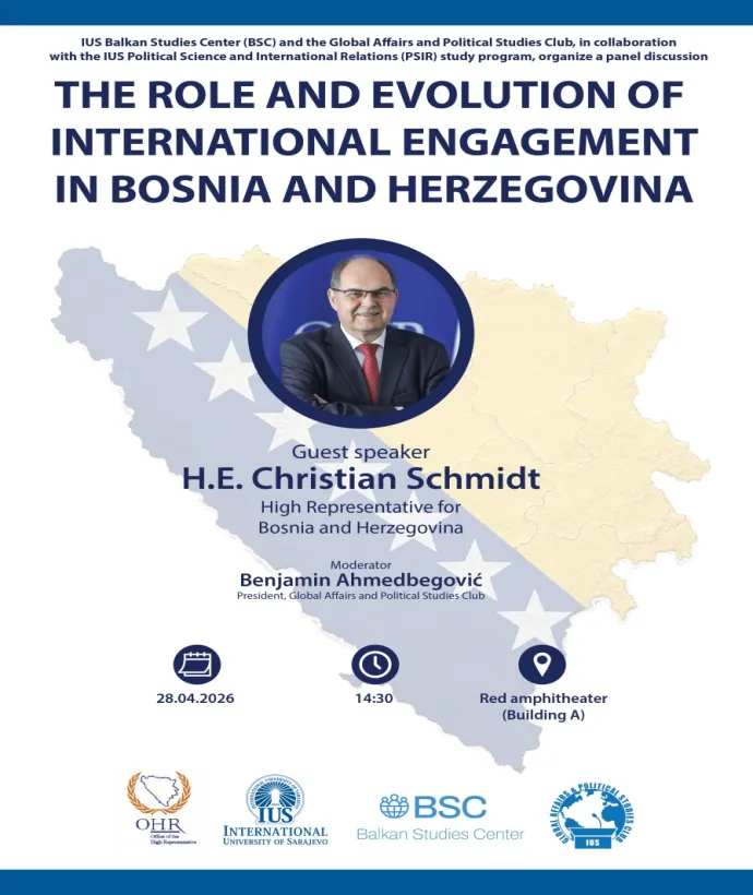 Panel Discussion: The Role and Evolution of International Engagement in Bosnia and Herzegovina by H.E. Christian Schmidt, High Representative for Bosnia and Herzegovina