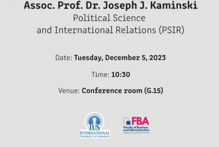 Associate Professor Dr. Joseph J. Kaminski is holding a lecture on "Getting your Manuscript Published by an Elite Publishing House: How to Write a Successful Book Proposal."